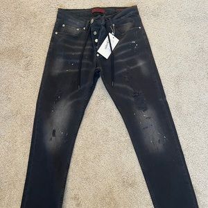 Mens Ron Thompson RNT23 Black Denim Jeans Amsterdam Fit Size 34 *New With Tags*